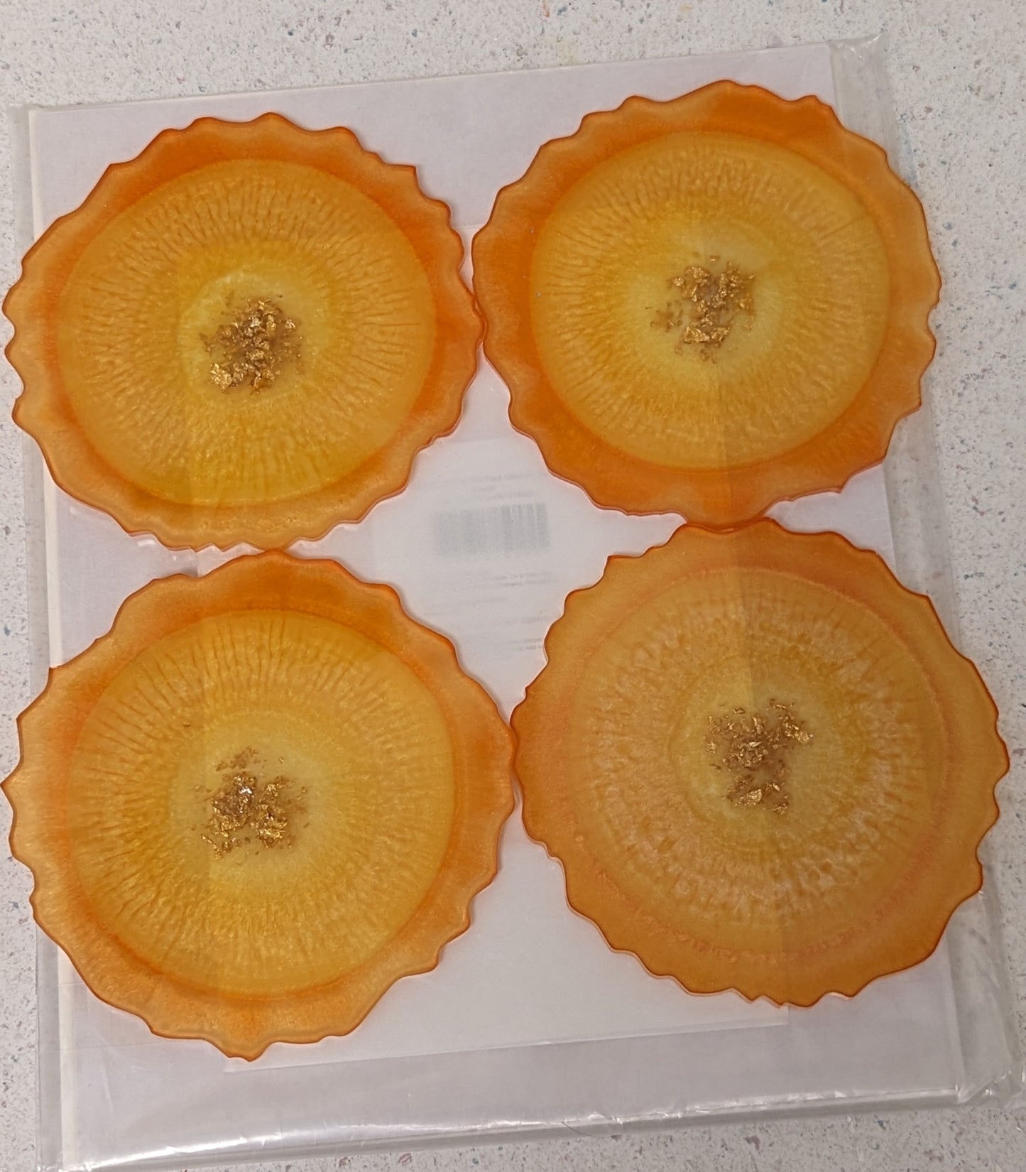 Orange Geode Coaster Set