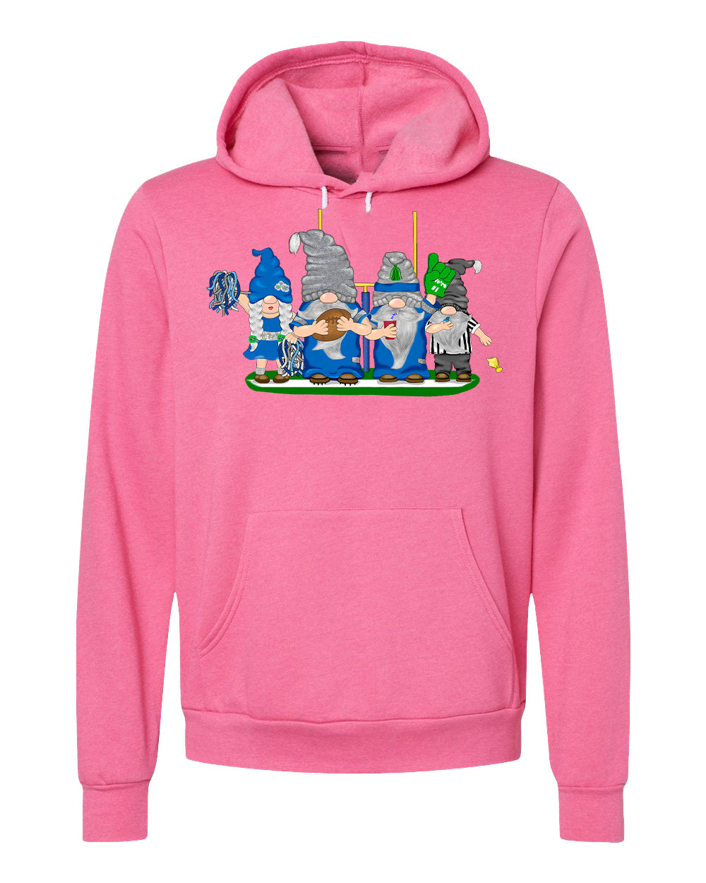 Pacific Blue & Navy Football Gnomes (similar to Seattle) on Unisex Hoodie