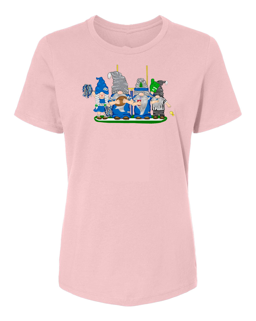 Pacific Blue & Navy Football Gnomes on Women's T-shirt (similar to Seattle)