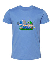 Load image into Gallery viewer, Pacific Blue &amp; Navy Football Gnomes  (similar to Seattle) on Kids T-shirt
