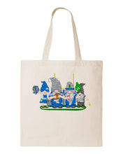 Load image into Gallery viewer, Pacific Blue &amp; Navy Football Gnomes  (similar to Seattle) on Tote
