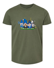 Load image into Gallery viewer, Blue &amp; Black Football Gnomes  (similar to Carolina) on Kids T-shirt
