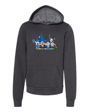 Load image into Gallery viewer, Blue &amp; Black Football Gnomes  (similar to Carolina) on Kids Hoodie
