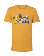 Load image into Gallery viewer, Black &amp; Gold Football Gnomes on Men&#39;s T-shirt (similar to Pittsburgh)
