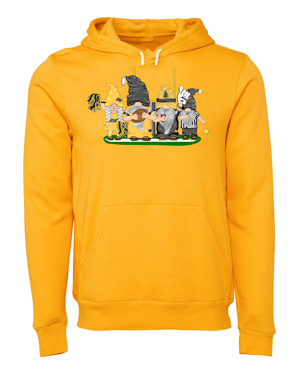 Black & Gold Football Gnomes (similar to Pittsburgh) on Unisex Hoodie