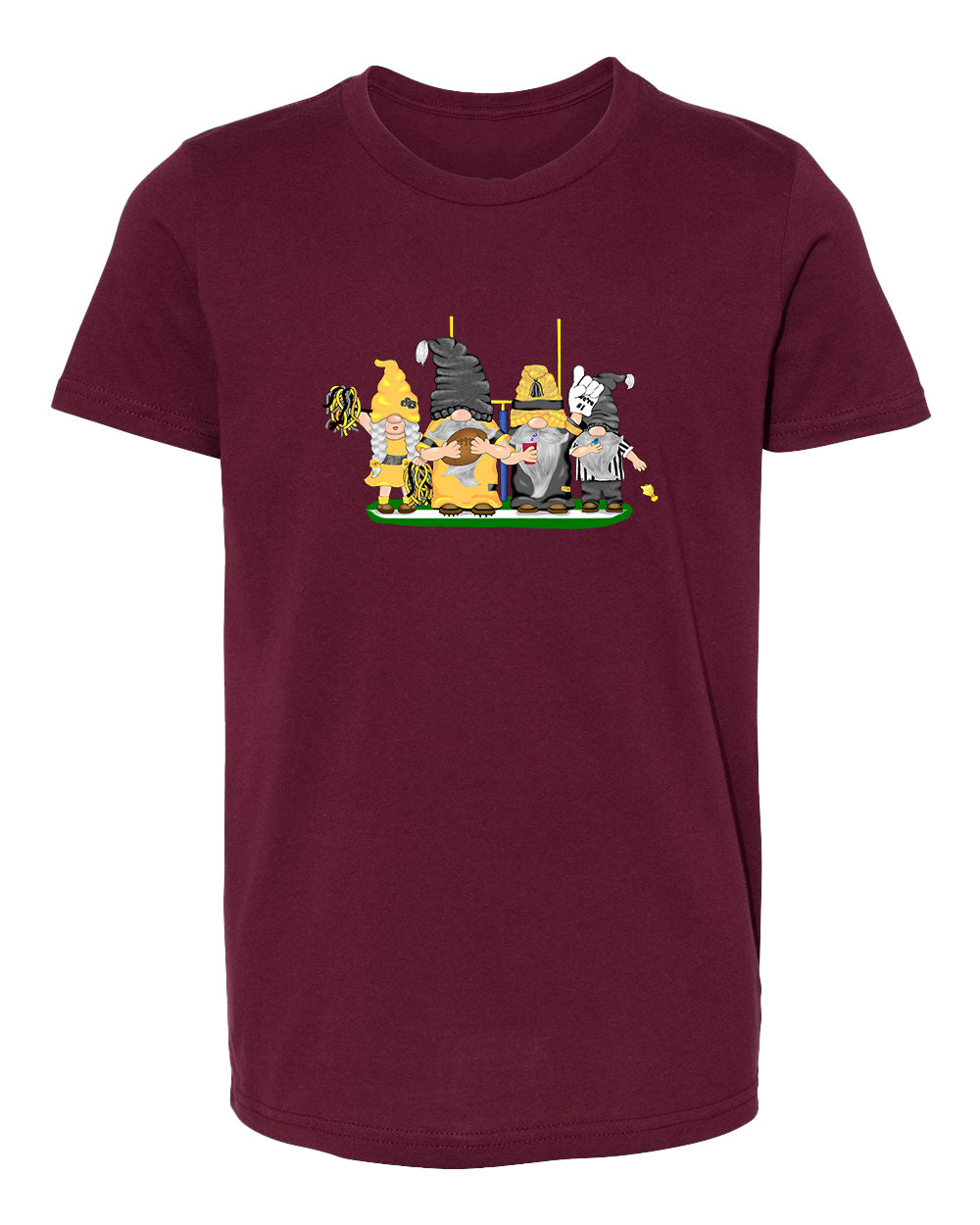 Black & Gold Football Gnomes  (similar to Pittsburgh) on Kids T-shirt