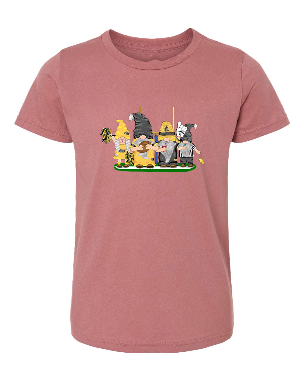 Black & Gold Football Gnomes  (similar to Pittsburgh) on Kids T-shirt