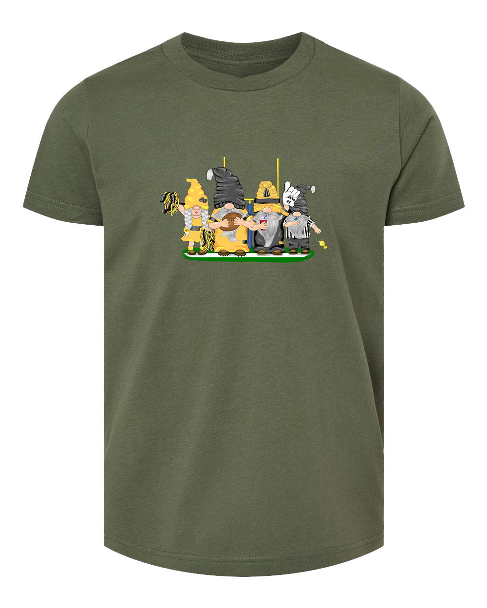 Black & Gold Football Gnomes  (similar to Pittsburgh) on Kids T-shirt