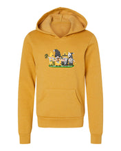 Load image into Gallery viewer, Black &amp; Gold Football Gnomes  (similar to Pittsburgh) on Kids Hoodie
