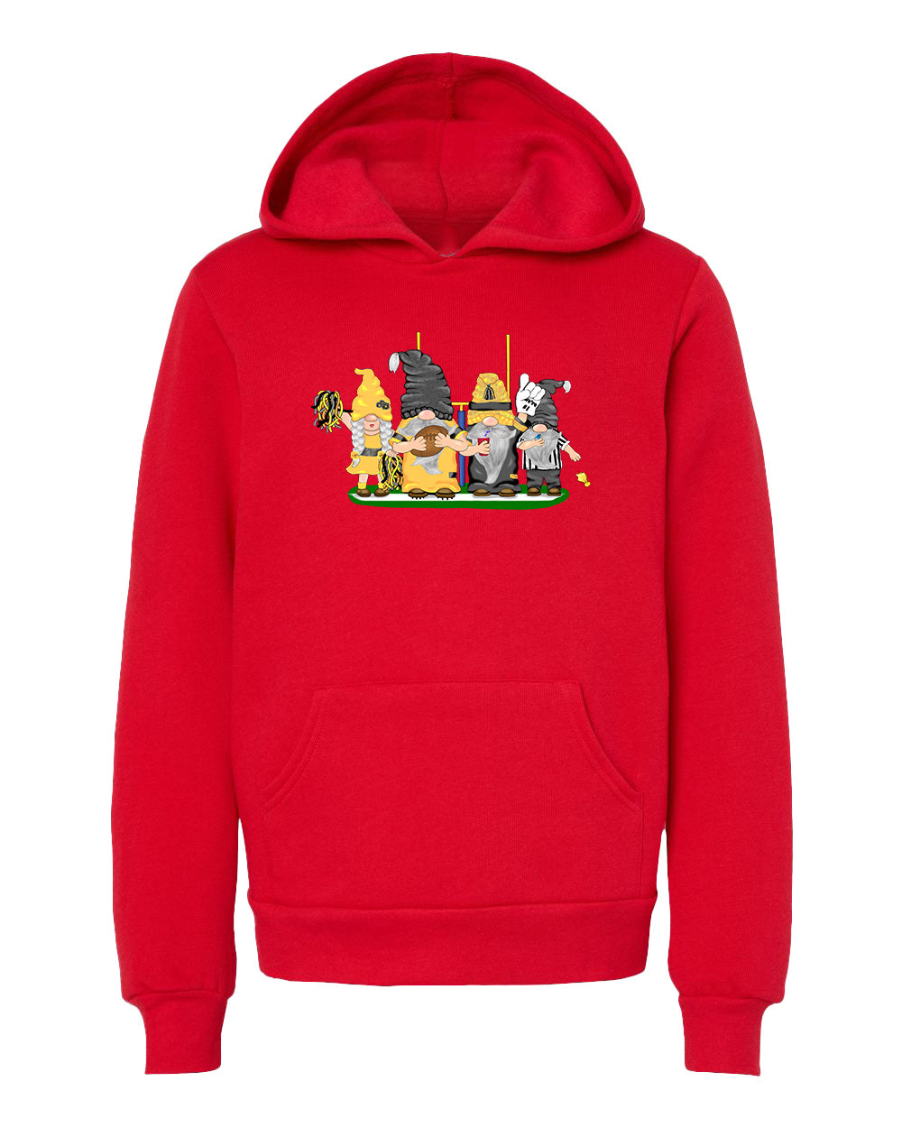 Black & Gold Football Gnomes  (similar to Pittsburgh) on Kids Hoodie