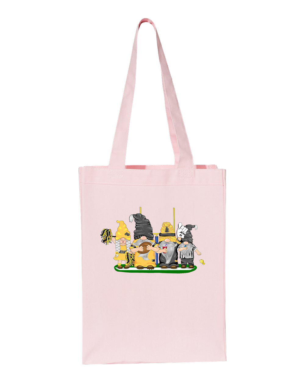 Black & Gold Football Gnomes  (similar to Pittsburgh) on Gusset Tote