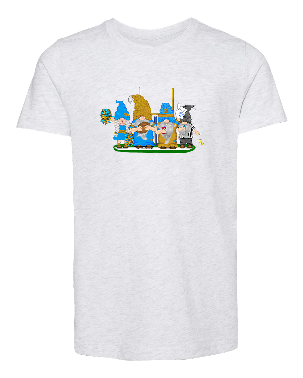 Gold & Powder Blue Football Gnomes  (similar to LA) on Kids T-shirt