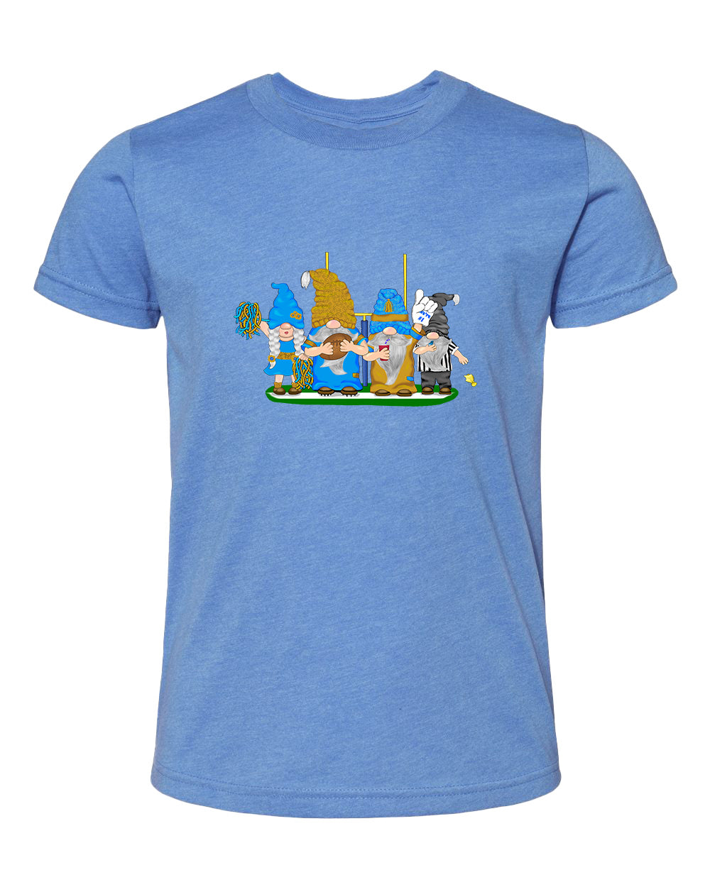 Gold & Powder Blue Football Gnomes  (similar to LA) on Kids T-shirt