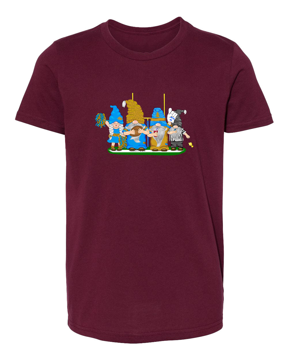 Gold & Powder Blue Football Gnomes  (similar to LA) on Kids T-shirt