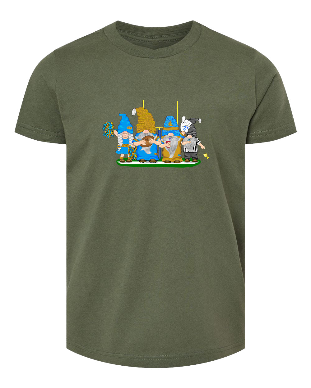 Gold & Powder Blue Football Gnomes  (similar to LA) on Kids T-shirt