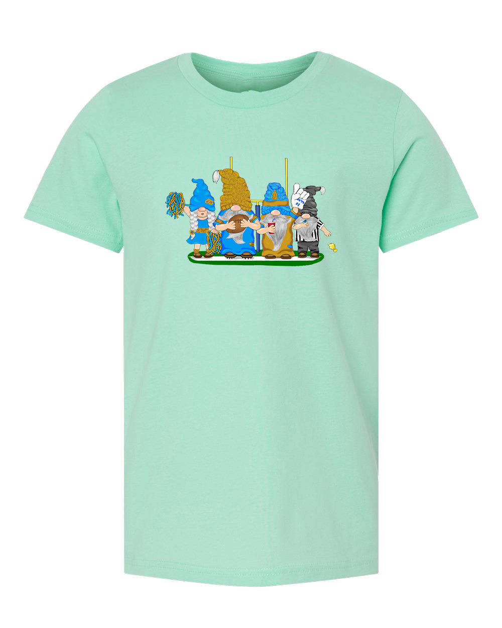 Gold & Powder Blue Football Gnomes  (similar to LA) on Kids T-shirt