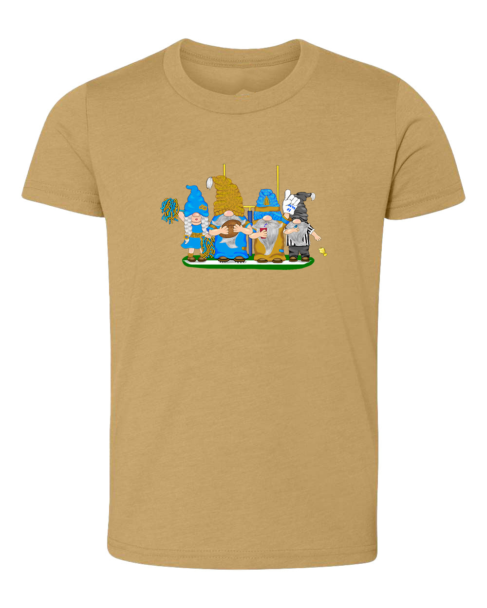 Gold & Powder Blue Football Gnomes  (similar to LA) on Kids T-shirt