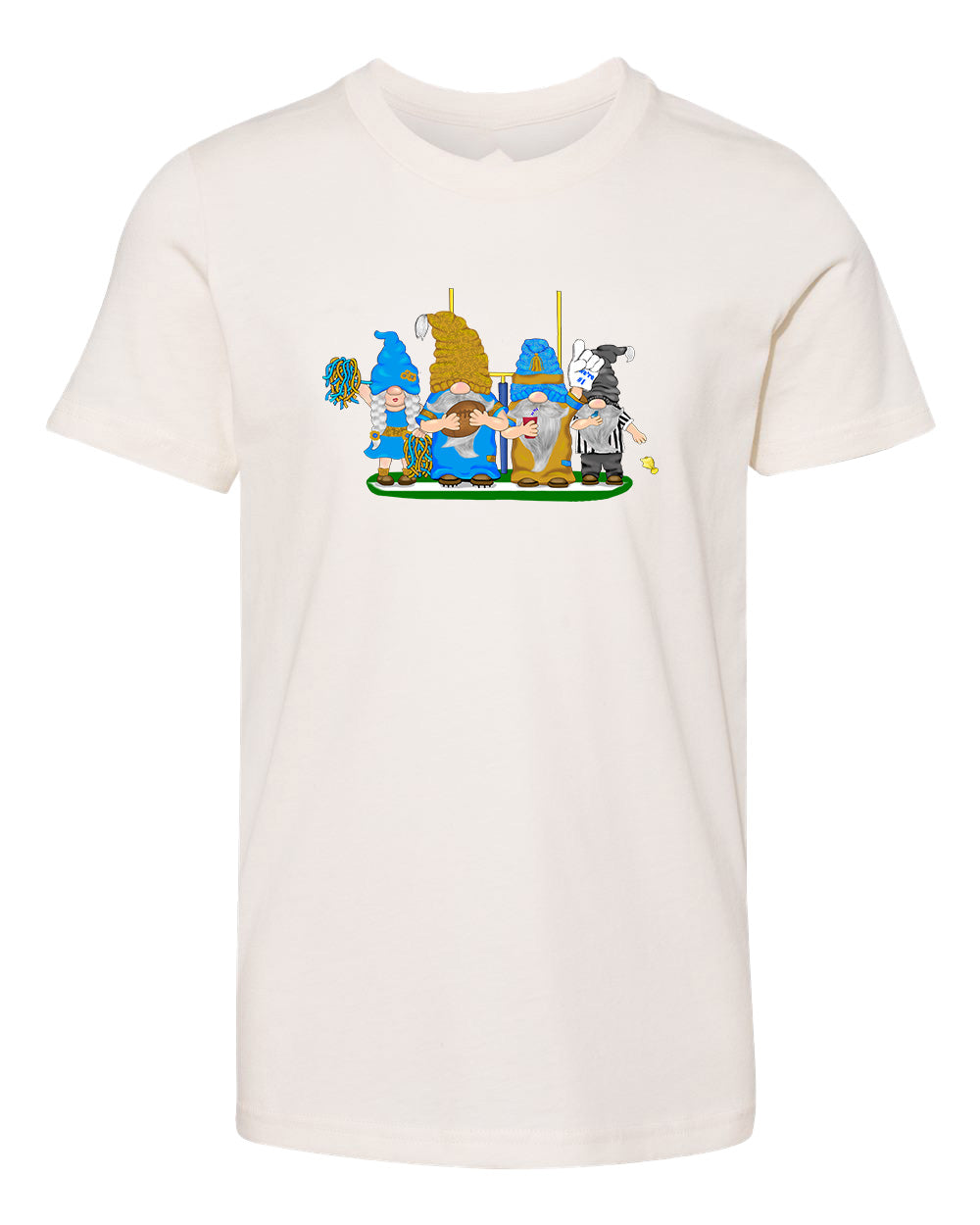 Gold & Powder Blue Football Gnomes  (similar to LA) on Kids T-shirt