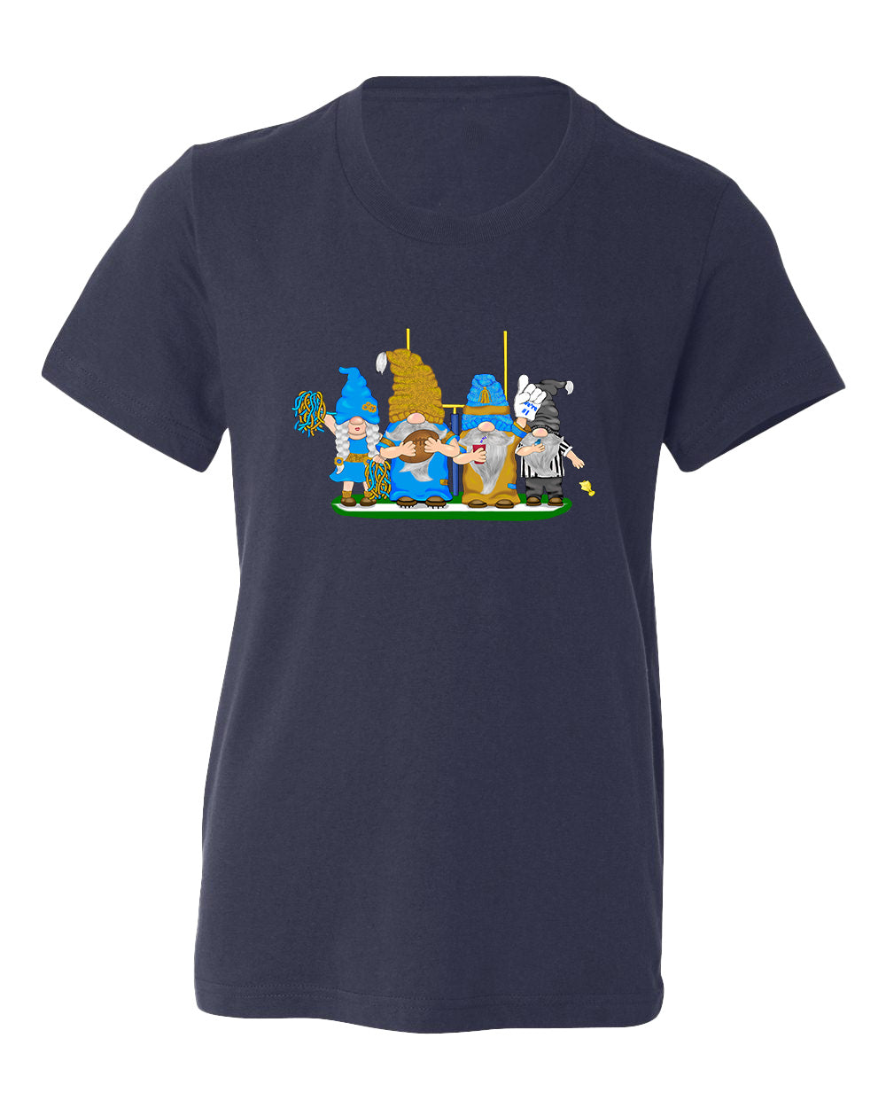 Gold & Powder Blue Football Gnomes  (similar to LA) on Kids T-shirt