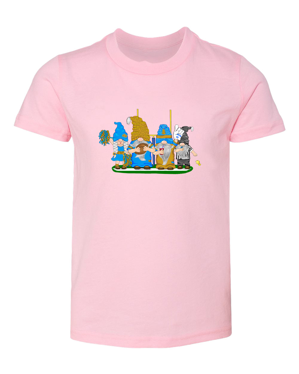 Gold & Powder Blue Football Gnomes  (similar to LA) on Kids T-shirt