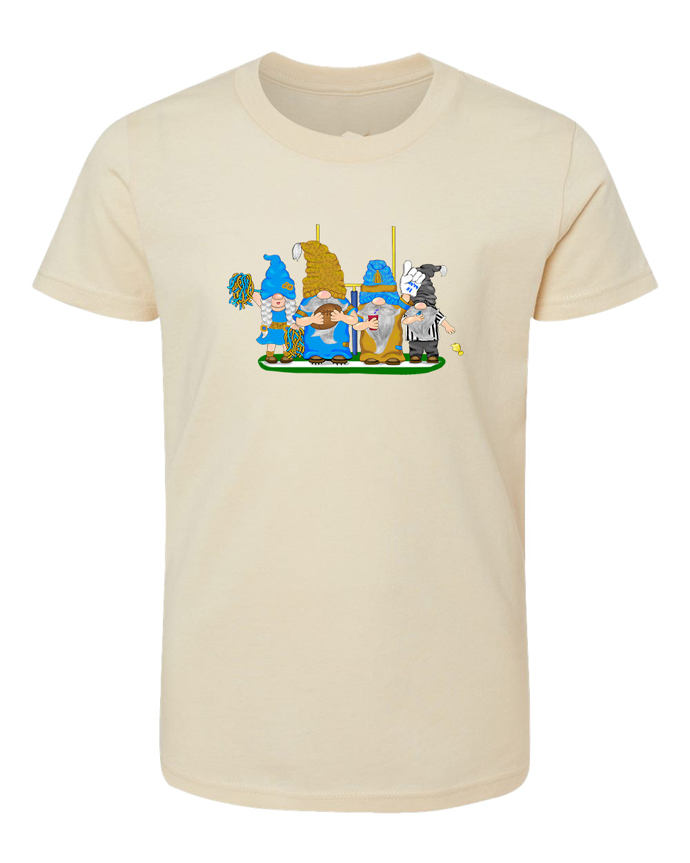 Gold & Powder Blue Football Gnomes  (similar to LA) on Kids T-shirt