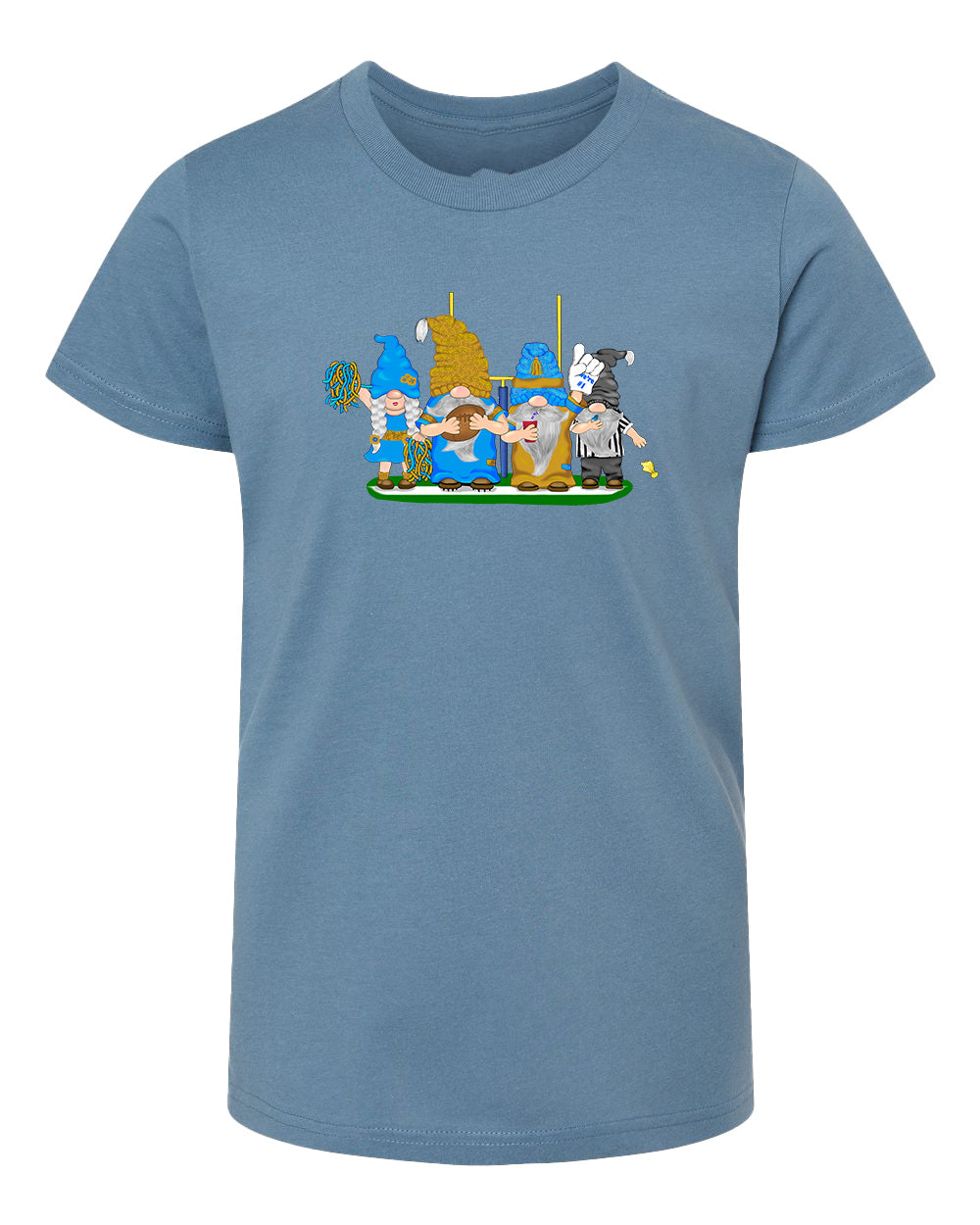 Gold & Powder Blue Football Gnomes  (similar to LA) on Kids T-shirt