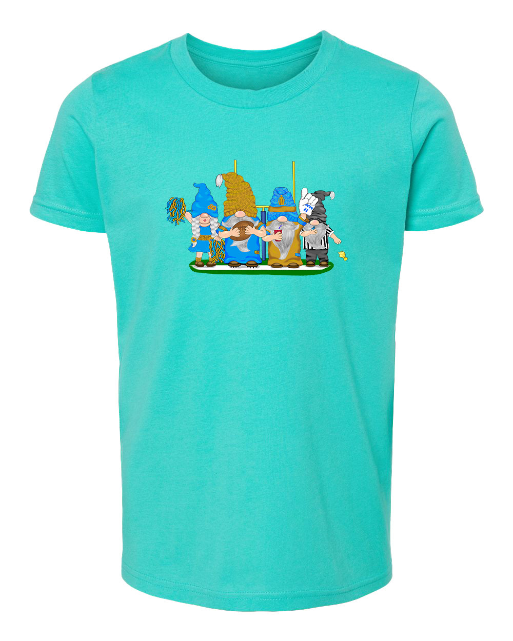 Gold & Powder Blue Football Gnomes  (similar to LA) on Kids T-shirt