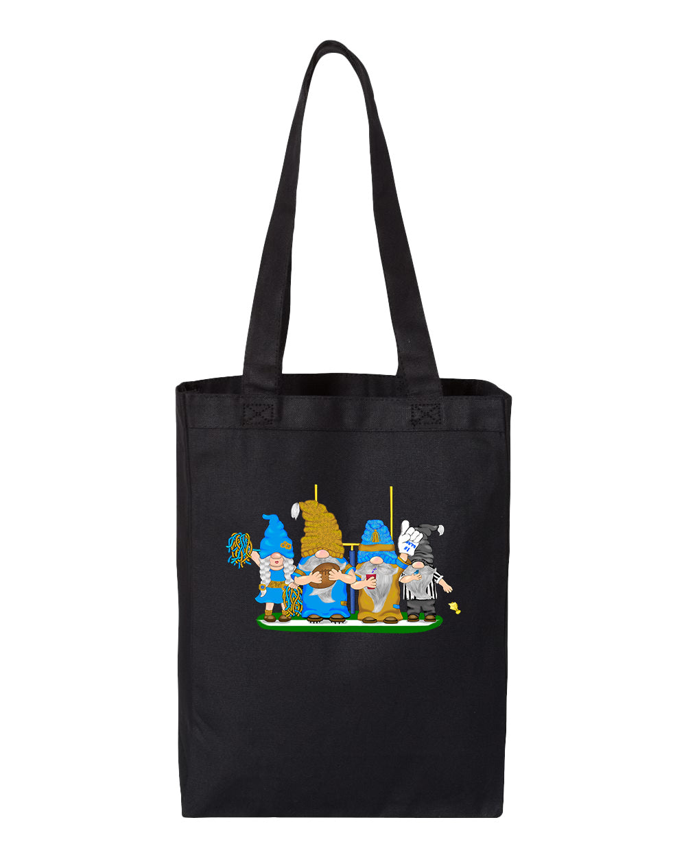 Gold & Powder Blue Football Gnomes  (similar to LA) on Gusset Tote