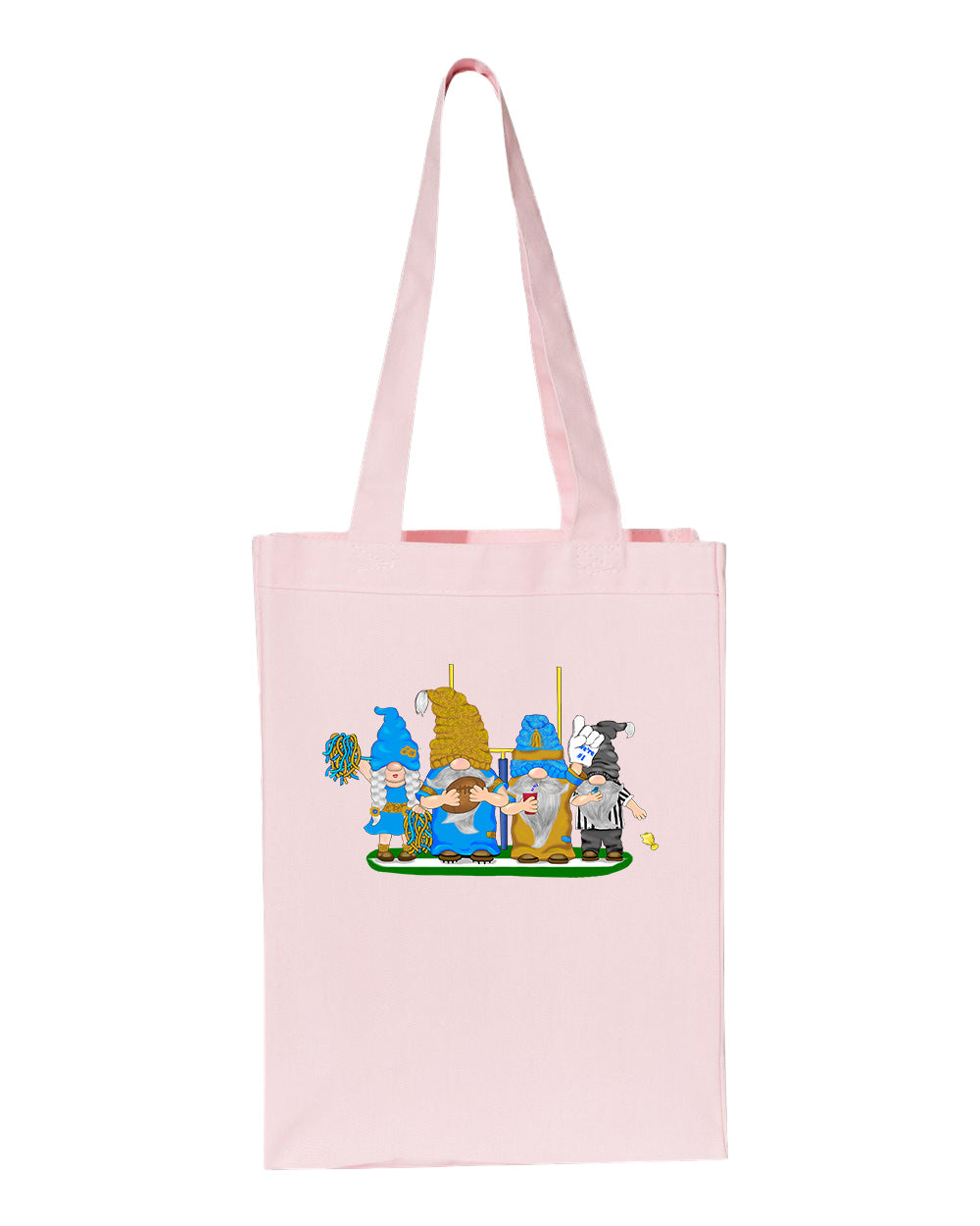 Gold & Powder Blue Football Gnomes  (similar to LA) on Gusset Tote