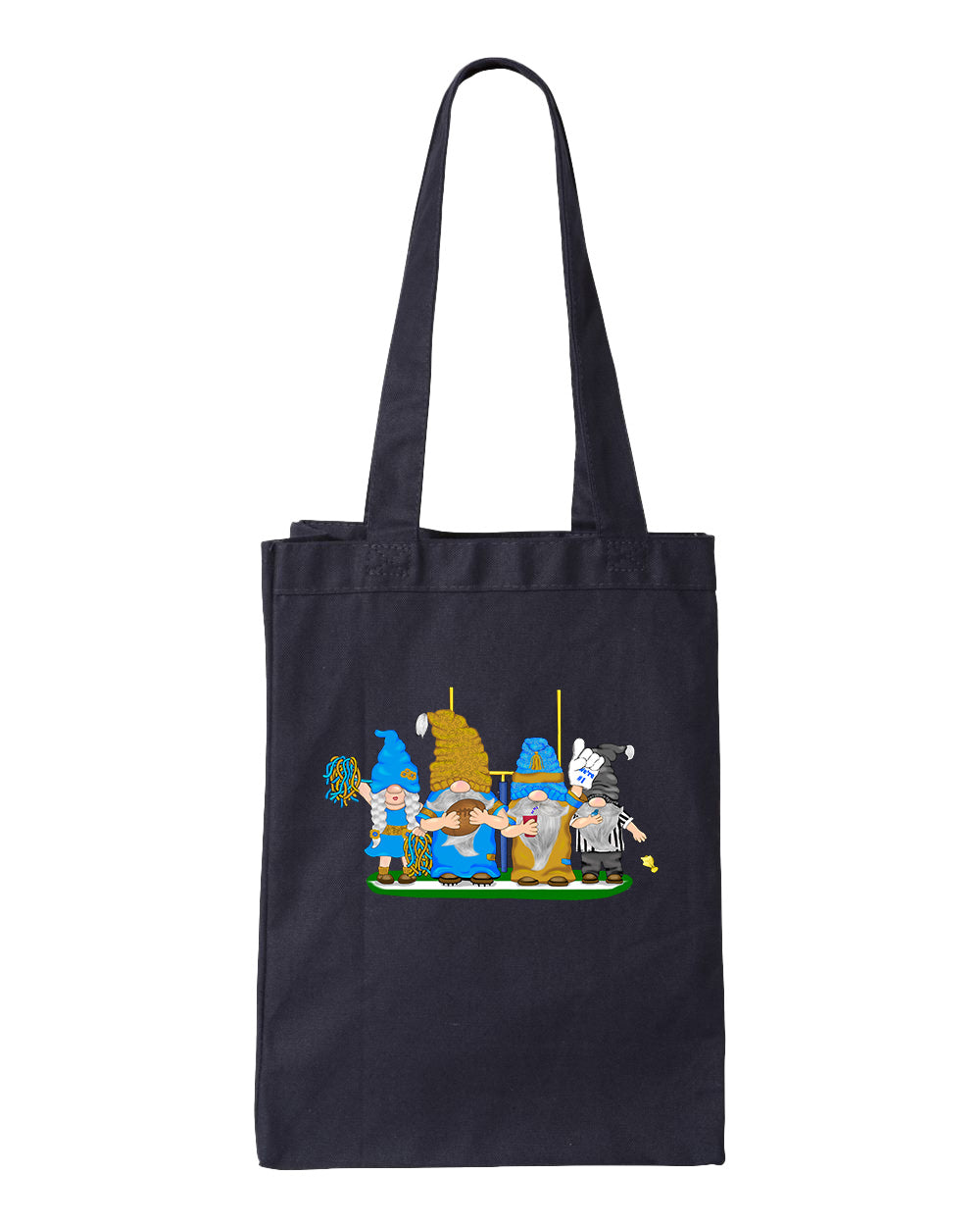 Gold & Powder Blue Football Gnomes  (similar to LA) on Gusset Tote