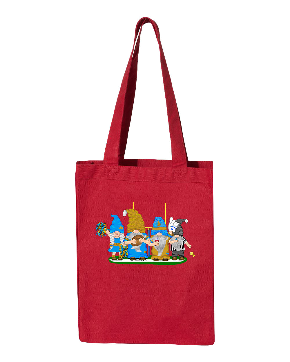 Gold & Powder Blue Football Gnomes  (similar to LA) on Gusset Tote