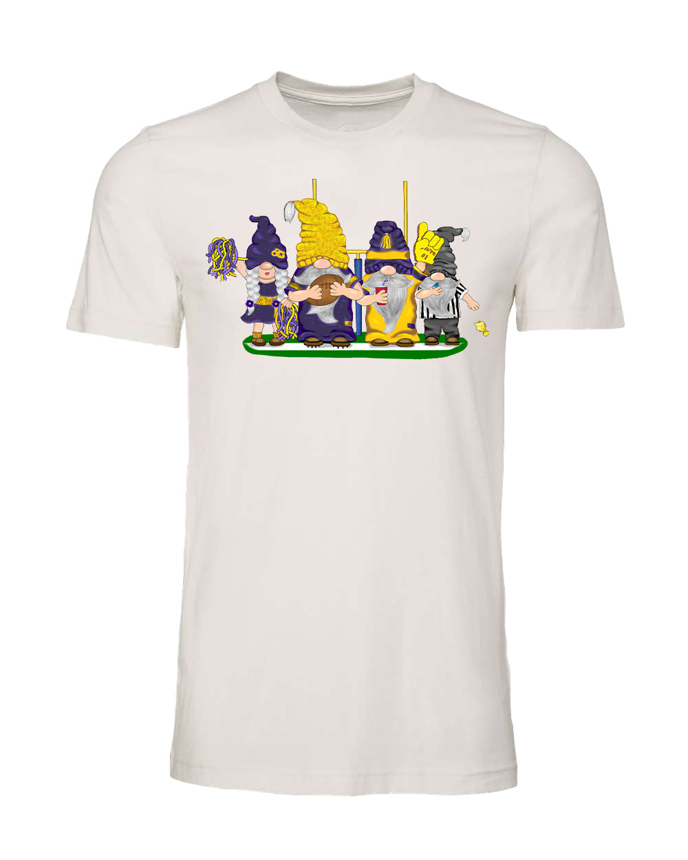 Purple & Gold Football Gnomes on Men's T-shirt (similar to Minnesota)