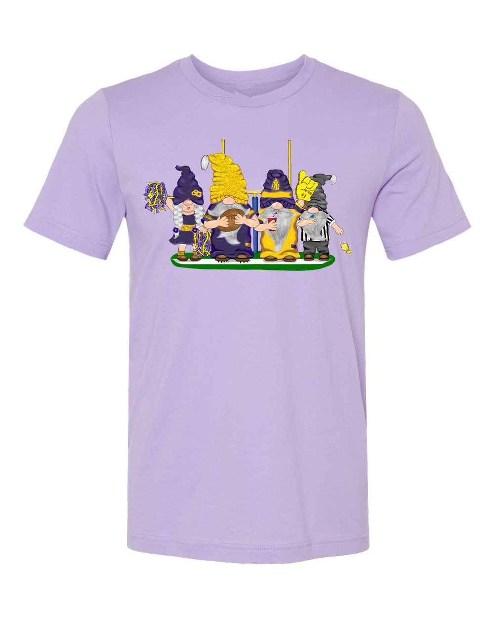 Purple & Gold Football Gnomes on Men's T-shirt (similar to Minnesota)