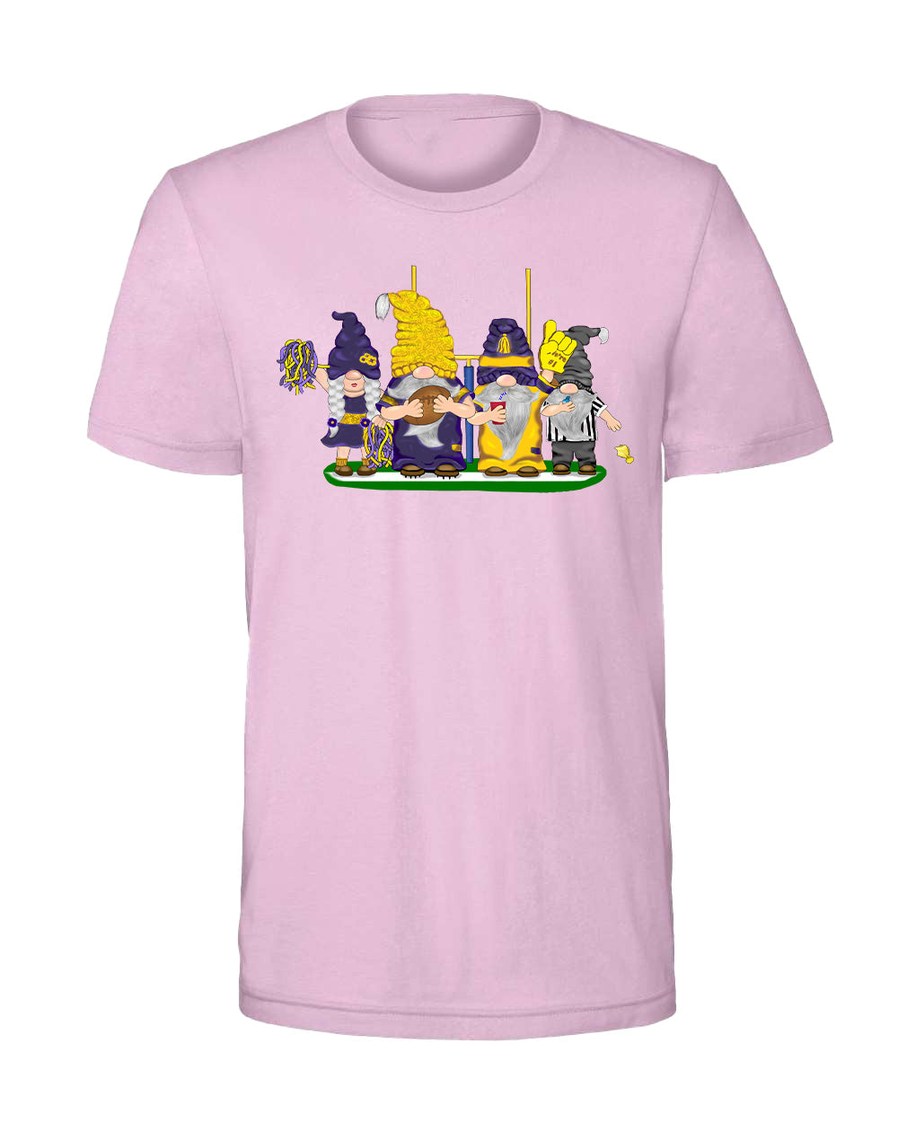 Purple & Gold Football Gnomes on Men's T-shirt (similar to Minnesota)