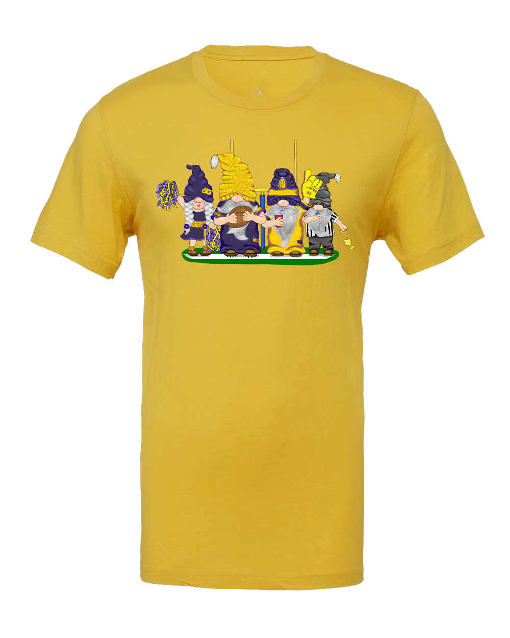 Purple & Gold Football Gnomes on Men's T-shirt (similar to Minnesota)