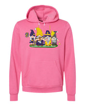 Load image into Gallery viewer, Purple &amp; Gold Football Gnomes (similar to Minnesota) on Unisex Hoodie
