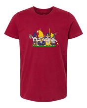 Load image into Gallery viewer, Purple &amp; Gold Football Gnomes  (similar to Minnesota) on Kids T-shirt
