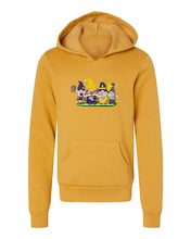 Load image into Gallery viewer, Purple &amp; Gold Football Gnomes  (similar to Minnesota) on Kids Hoodie
