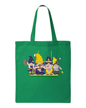 Load image into Gallery viewer, Purple &amp; Gold Football Gnomes  (similar to Minnesota) on Tote
