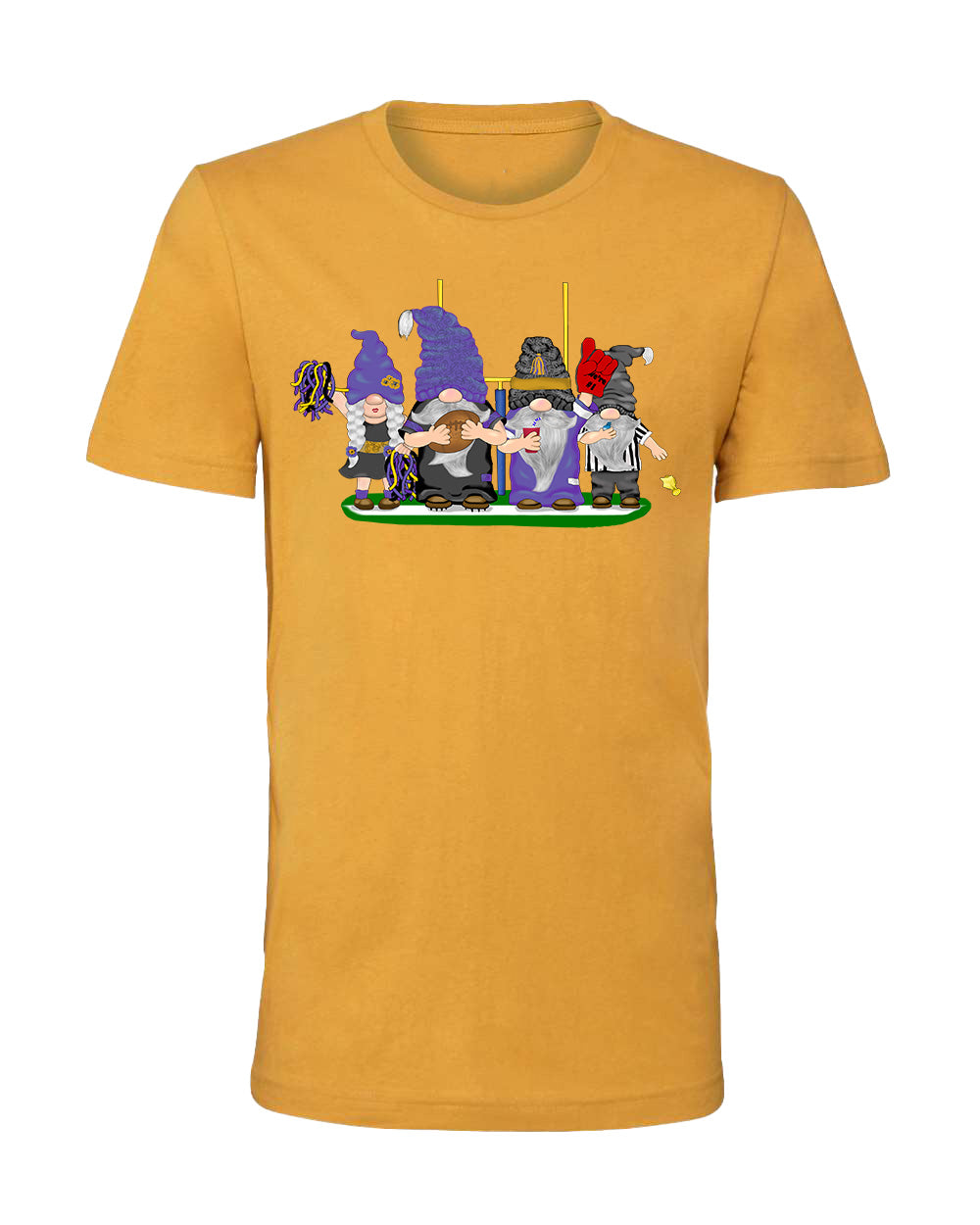 Purple & Black Football Gnomes on Men's T-shirt (similar to Baltimore)