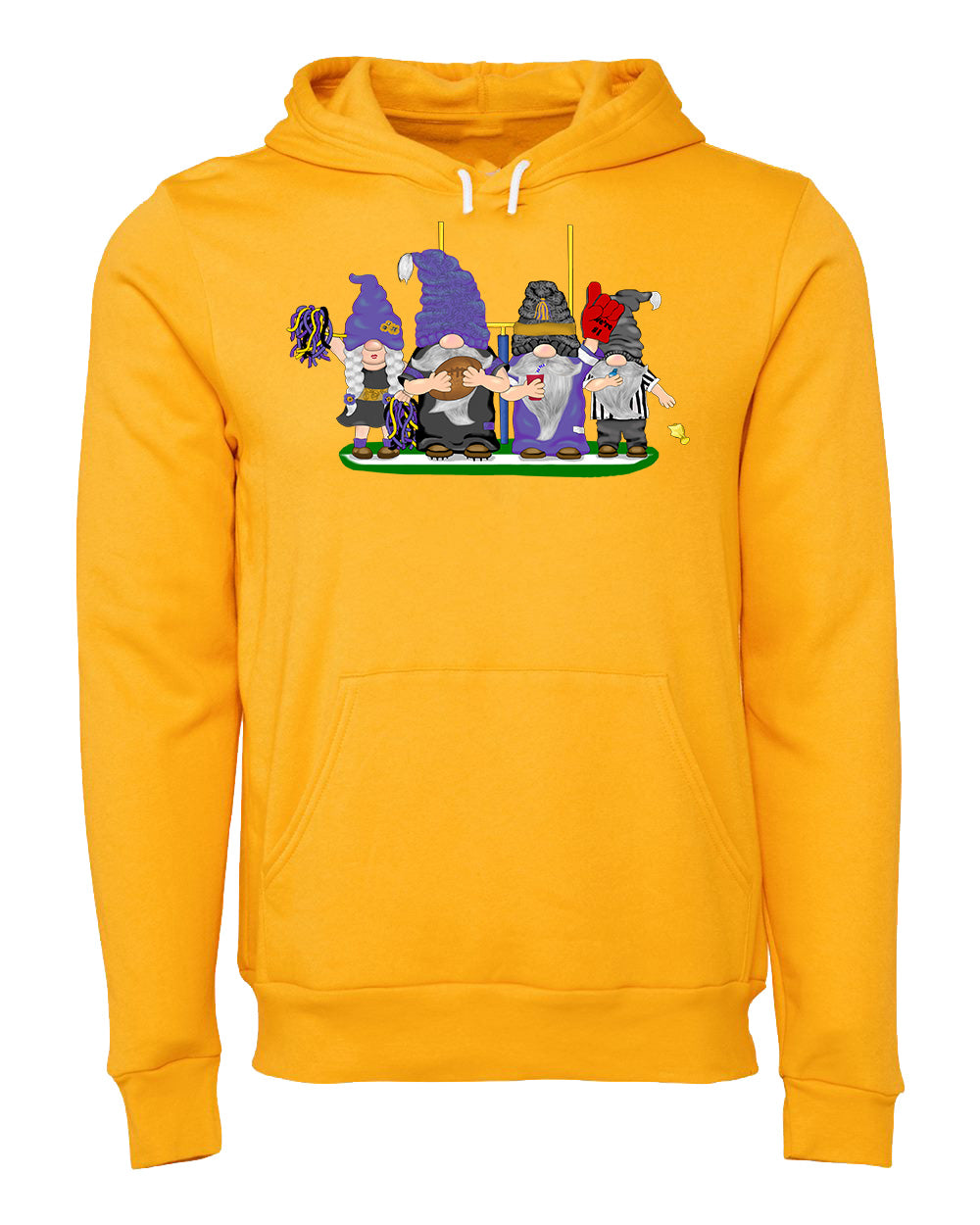 Purple & Black Football Gnomes (similar to Baltimore) on Unisex Hoodie