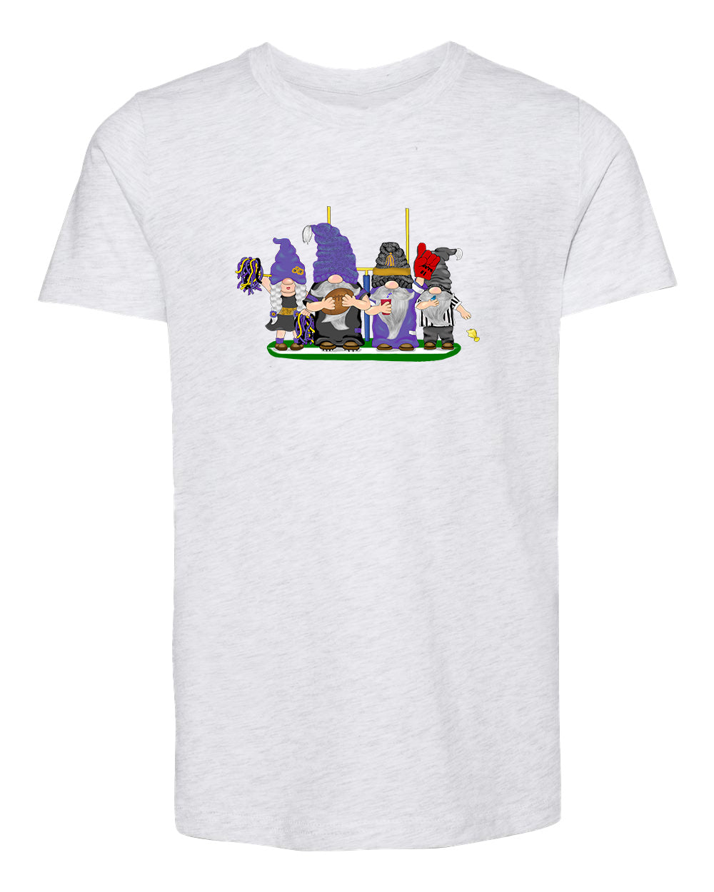 Purple & Black Football Gnomes  (similar to Baltimore) on Kids T-shirt