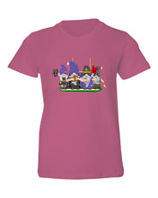 Load image into Gallery viewer, Purple &amp; Black Football Gnomes  (similar to Baltimore) on Kids T-shirt
