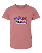 Load image into Gallery viewer, Purple &amp; Black Football Gnomes  (similar to Baltimore) on Kids T-shirt
