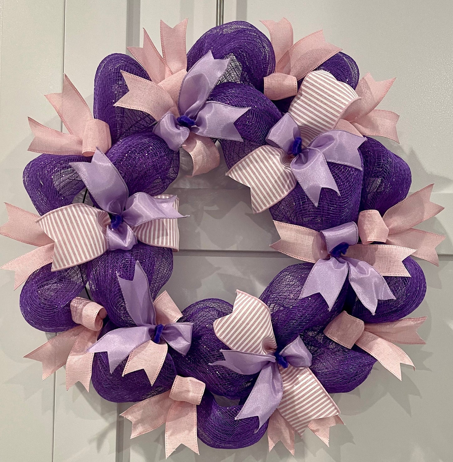 Purple and Pink Front Door Wreath