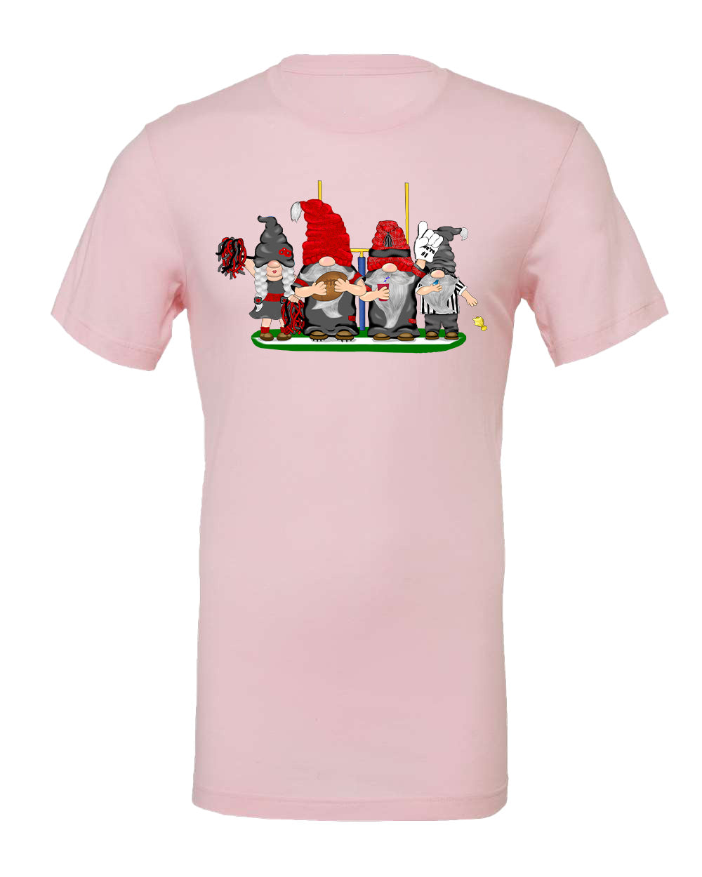 Black & Red Football Gnomes on Men's T-shirt (similar to Tampa Bay)