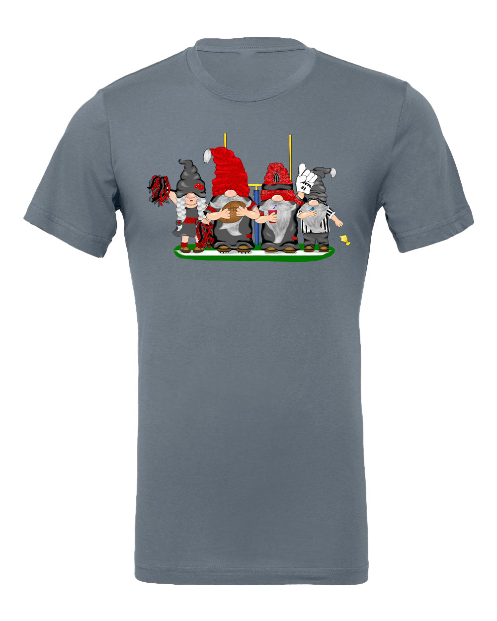 Black & Red Football Gnomes on Men's T-shirt (similar to Tampa Bay)