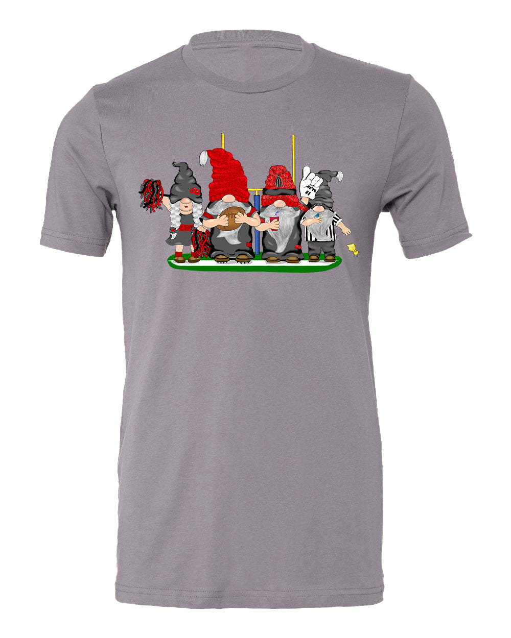 Black & Red Football Gnomes on Men's T-shirt (similar to Tampa Bay)