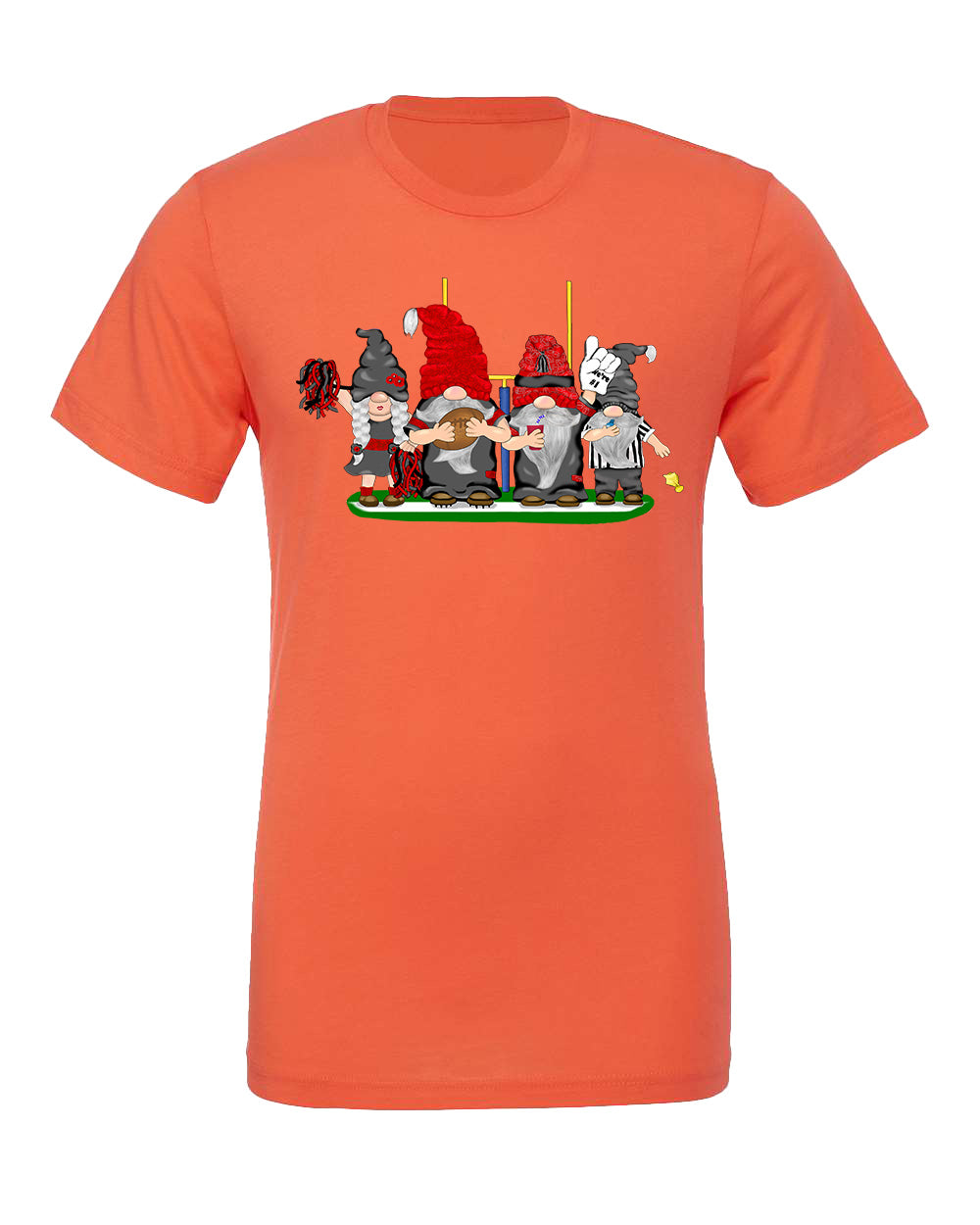 Black & Red Football Gnomes on Men's T-shirt (similar to Tampa Bay)