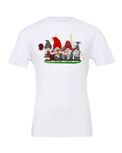 Load image into Gallery viewer, Black &amp; Red Football Gnomes on Men&#39;s T-shirt (similar to Tampa Bay)
